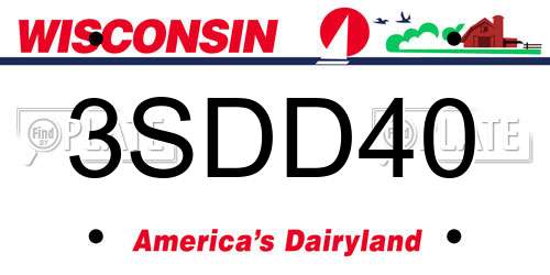 3SDD40 Wisconsin License Plate