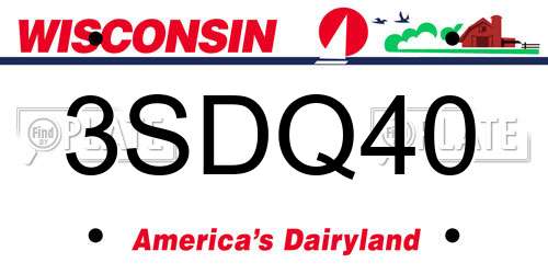 3SDQ40 Wisconsin License Plate
