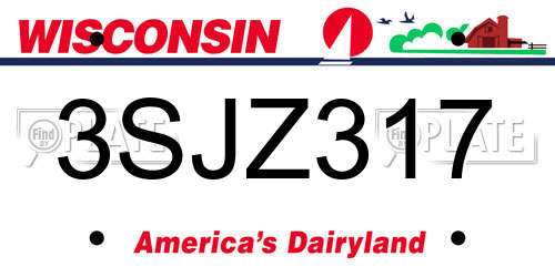 3SJZ317 Wisconsin License Plate