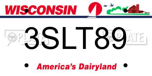 3SLT89 Wisconsin License Plate