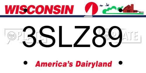 3SLZ89 Wisconsin License Plate