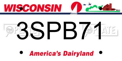 3SPB71 Wisconsin License Plate