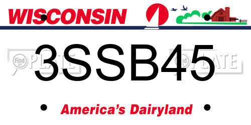 3SSB45 Wisconsin License Plate