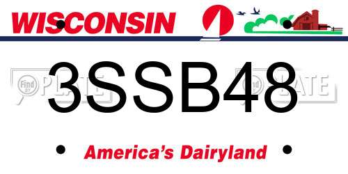 3SSB48 Wisconsin License Plate