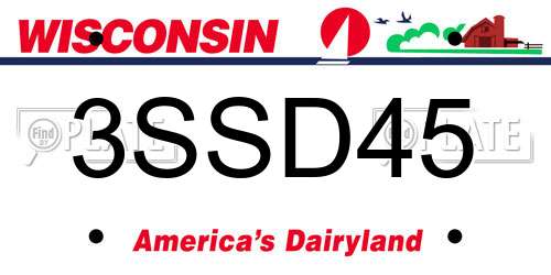 3SSD45 Wisconsin License Plate