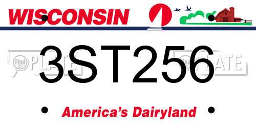 3ST256 Wisconsin License Plate