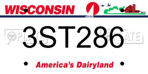 3ST286 Wisconsin License Plate