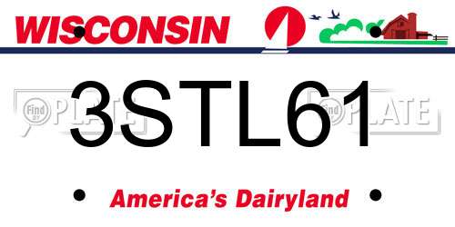 3STL61 Wisconsin License Plate