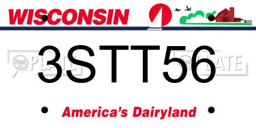 3STT56 Wisconsin License Plate