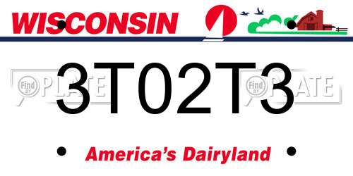 3T02T3 Wisconsin License Plate