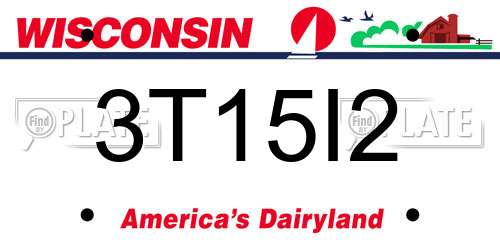 3T15I2 Wisconsin License Plate