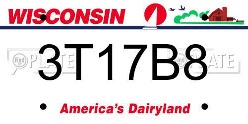 3T17B8 Wisconsin License Plate