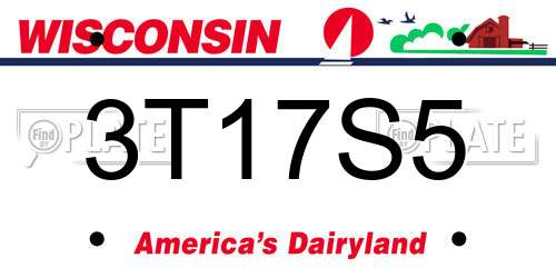 3T17S5 Wisconsin License Plate