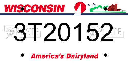 3T20152 Wisconsin License Plate