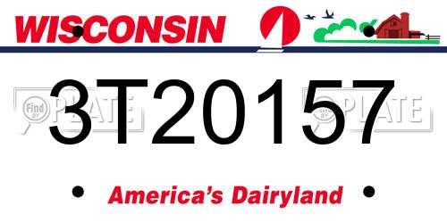 3T20157 Wisconsin License Plate