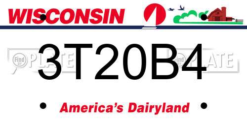 3T20B4 Wisconsin License Plate