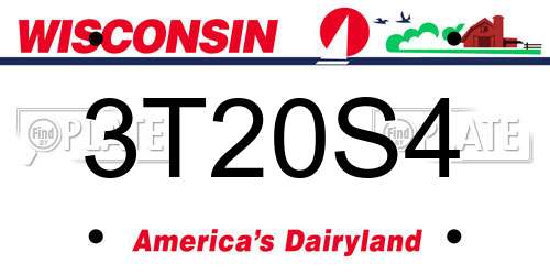 3T20S4 Wisconsin License Plate