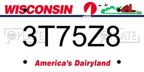 3T75Z8 Wisconsin License Plate