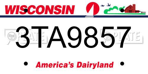 3TA9857 Wisconsin License Plate