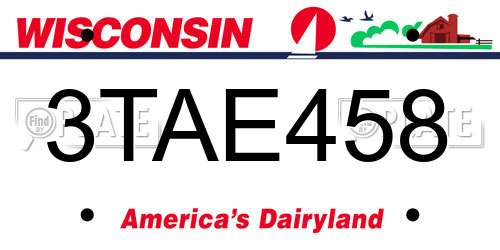 3TAE458 Wisconsin License Plate