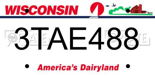 3TAE488 Wisconsin License Plate