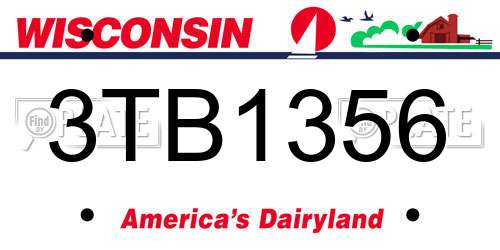 3TB1356 Wisconsin License Plate