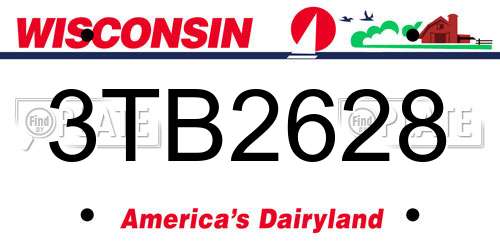 3TB2628 Wisconsin License Plate