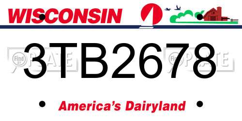 3TB2678 Wisconsin License Plate