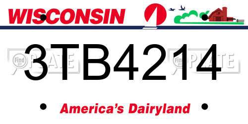 3TB4214 Wisconsin License Plate