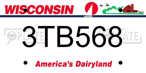 3TB568 Wisconsin License Plate