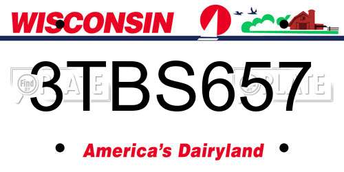 3TBS657 Wisconsin License Plate