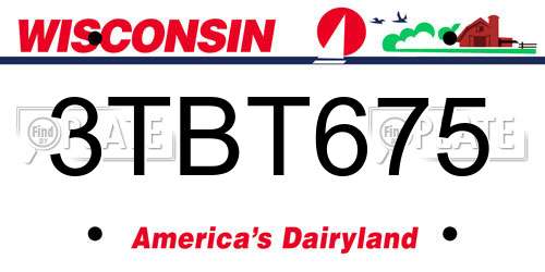 3TBT675 Wisconsin License Plate