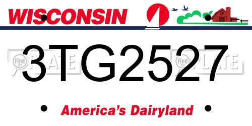 3TG2527 Wisconsin License Plate