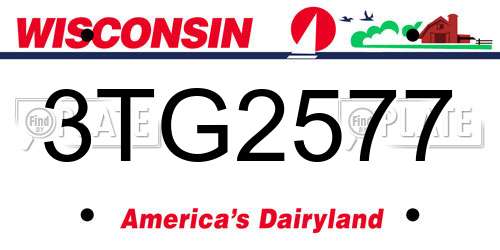 3TG2577 Wisconsin License Plate