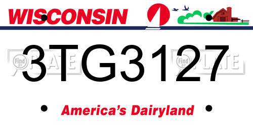3TG3127 Wisconsin License Plate