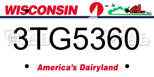 3TG5360 Wisconsin License Plate