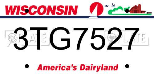 3TG7527 Wisconsin License Plate