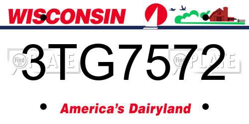 3TG7572 Wisconsin License Plate