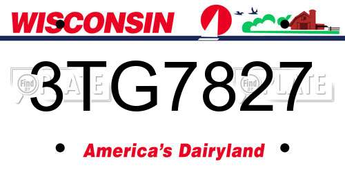 3TG7827 Wisconsin License Plate