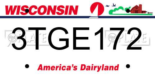 3TGE172 Wisconsin License Plate