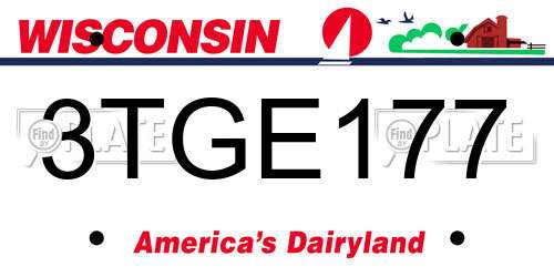 3TGE177 Wisconsin License Plate