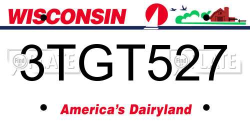 3TGT527 Wisconsin License Plate