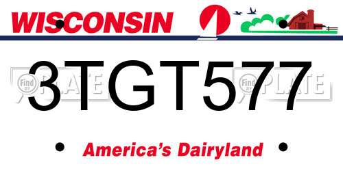 3TGT577 Wisconsin License Plate