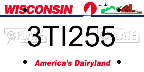 3TI255 Wisconsin License Plate