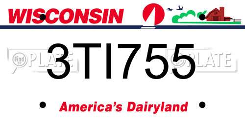3TI755 Wisconsin License Plate
