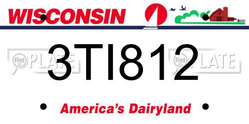 3TI812 Wisconsin License Plate
