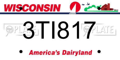 3TI817 Wisconsin License Plate