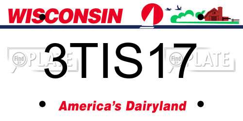 3TIS17 Wisconsin License Plate