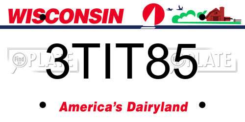 3TIT85 Wisconsin License Plate