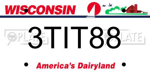 3TIT88 Wisconsin License Plate